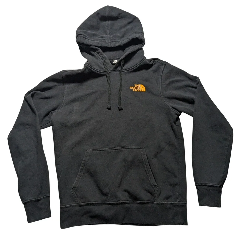 The North Face Men Small NEVER STOP EXPLORING Double-sided Logo Black Hoodie